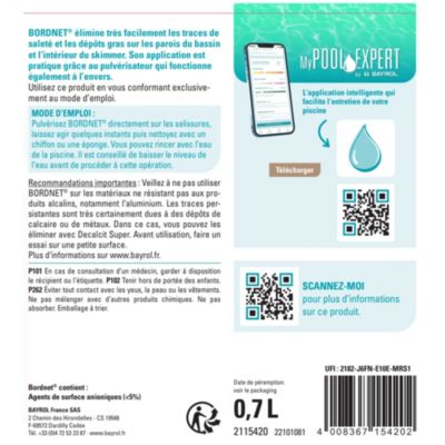 Dégraissant ligne d'eau pour piscine Bordnet Bayrol 0.7 L