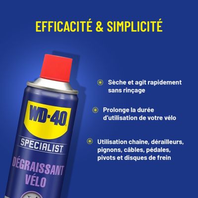 Dégraissant pour vélo WD40 500 ml action rapide