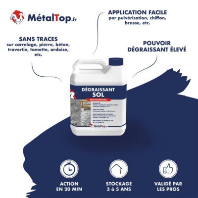 Degraissant Sol - Metaltop -  - Pot 60L