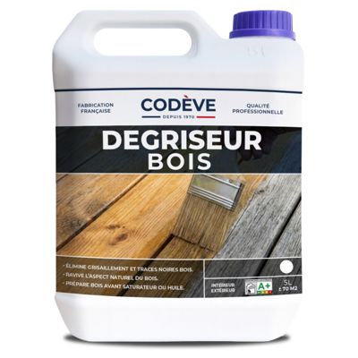 Degriseur Bois - 5 L   - Codeve Bois - Pour Dégriser Un Bois Grisaillé, Noirci, Bruni Ou Taché Par L'humidité.