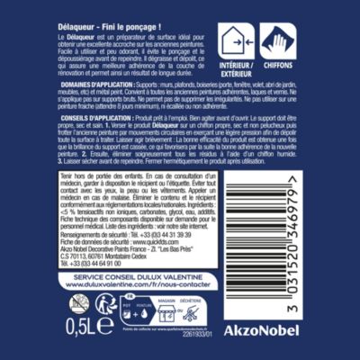 Délaqueur, préparateur de surfaces pour métal et bois Dulux Valentine 0,5L