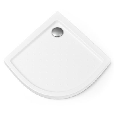 DELIA Receveur de douche en quart de cercle 80 x 80 cm Blanc + bonde et siphon inclus SANIVERRE