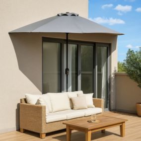 Demi parasol de balcon gris degrés CATANE