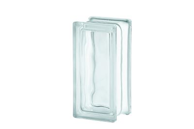 Demi pavé de verre Nuage incolore 9 x 19 cm, ép.80 mm