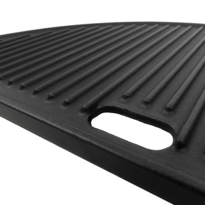 Demi-plaque de cuisson en fonte réversible Patton pour barbecue kamado - 44 x 22 cm