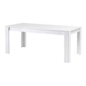 DENAE - Table de Repas Rectangulaire 190x90cm Laquée Blanc Brillant