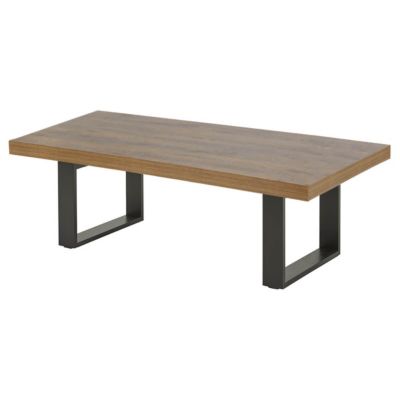DENVER - Table Basse Aspect Bois Piètement U Métal Noir