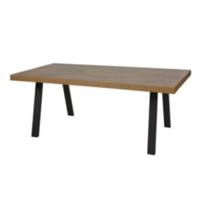 DENVER - Table Rectangulaire 200cm Aspect Bois Piètement A Métal Noir