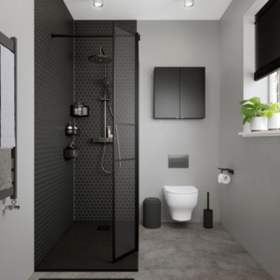 Dérouleur de papier toilette Kina Noir GoodHome