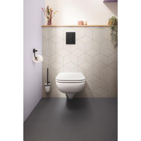 Dérouleur de papier toilette mural en métal noir mat, Grohe Quickfix