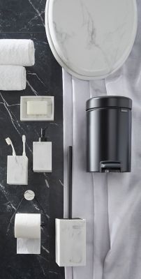 Dérouleur papier toilette Elland Noir & Marbre GoodHome