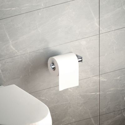 Dérouleur papier toilette métal chromé l.13,4 x H.6 x P.7,3 cm, Glomma
