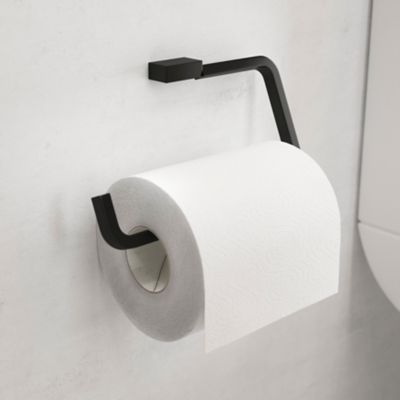 Support Papier Toilette Noir Derouleur Papier WC Mural Porte