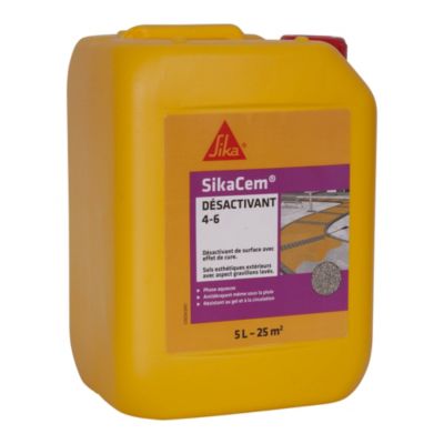 Désactivant de surface aspect gravillons lavés pour sols extérieurs Sika SikaCem Désactivant 4-6 5L