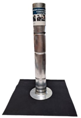 Descente d'eaux pluviales aluminium et embase EPDM - Ø 65 mm x 500 mm