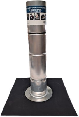 Descente d'eaux pluviales aluminium et embase EPDM - Ø 95 mm x 500 mm