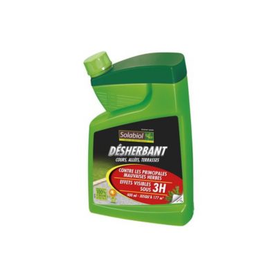 Désherbant concentré cours, allées, terrasses SOLABIOL 400ml