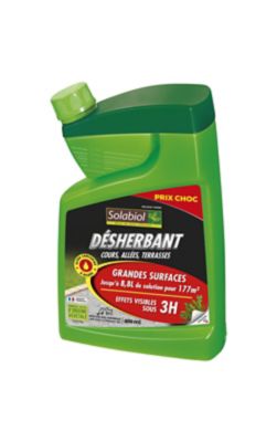 Désherbant concentré cours allées terrasses Solabiol 400ml
