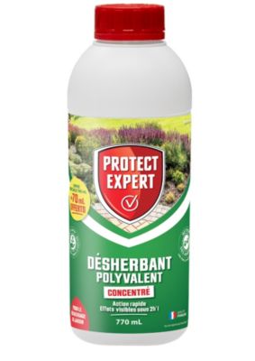 Désherbant Concentré Protect Expert 400 Ml - Action Rapide, Origine Végétale, Pour Mauvaises Herbes Et Mousses