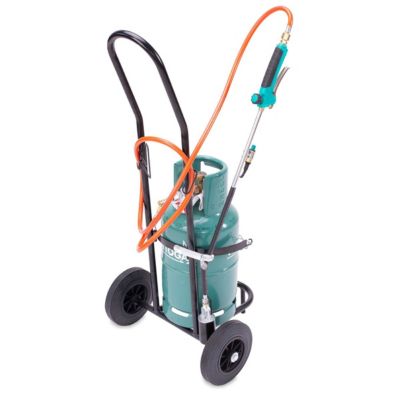 Desherbeur thermique Tuyau 5m Bruleur 50 mm Détendeur Propane Chariot à roues Allumage piezo INTEC