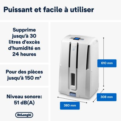 Déshumidificateur Delonghi DD233P 30L/J 60m²