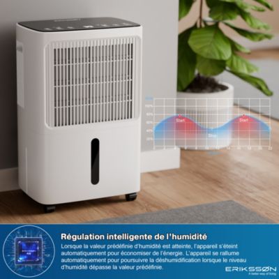 Deshumidificateur - Dry Pro Plus - Blanc - Déshumidifie jusqu'à 16 litres par jour