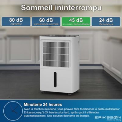 Deshumidificateur - Dry Pro Plus - Blanc - Déshumidifie jusqu'à 16 litres par jour