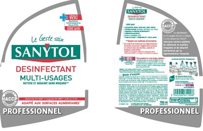 Désinfectant multi-usages eucalyptus Sanytol 0,75L