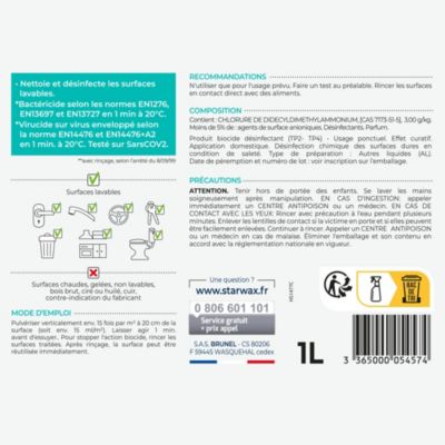 Désinfectant nettoyant multi-surfaces Starwax 1L