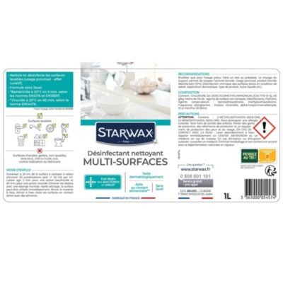 Désinfectant nettoyant multi-surfaces Starwax 1L