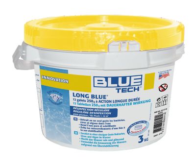 D sinfectant pour piscine Blue tech Long blue en galets Pot de