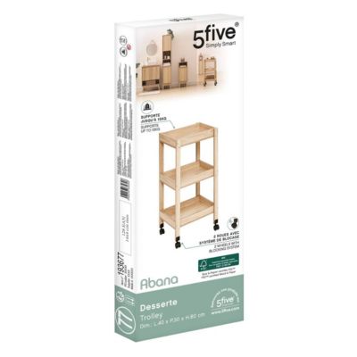 Desserte 3 niveaux Abana bois clair - 5 five simply smart