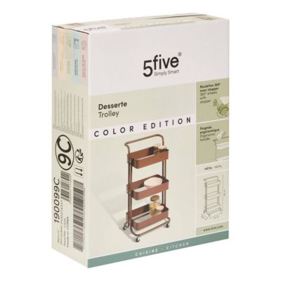 Desserte 3 niveaux acier bordeaux COLOR - 5five