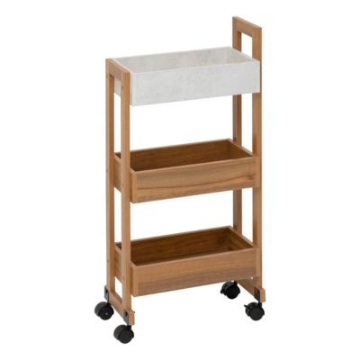 Desserte 3 niveaux Come L20cm bois et effet marbre - Marron- 5five