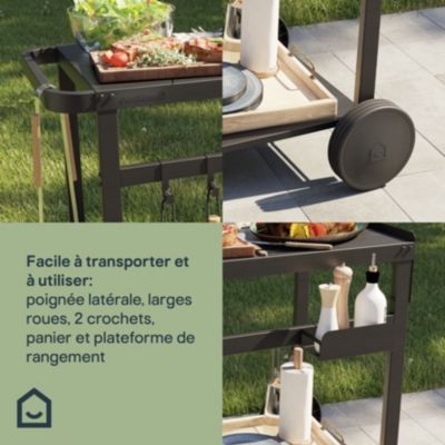 Desserte de cuisine Torrance noir GoodHome h.77,5 cm