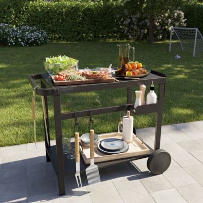 Desserte de cuisine Torrance noir GoodHome h.77,5 cm