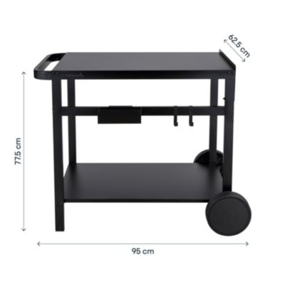 Desserte de cuisine Torrance noir GoodHome h.77,5 cm