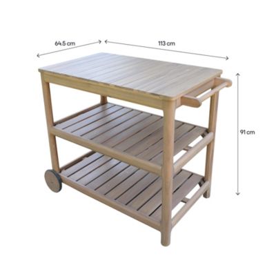 Desserte de jardin en bois d'acacia GoodHome Riveo L.113cm P.64,5cm