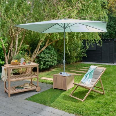 Desserte de jardin en bois d'acacia GoodHome Riveo L.113cm P.64,5cm
