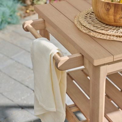 Desserte de jardin en bois d'acacia GoodHome Riveo L.113cm P.64,5cm