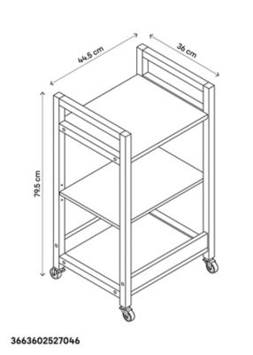 Desserte GoodHome Nantua L. 44 x H. 80 x P. 36 cm