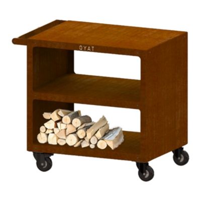 Desserte pour brasero Oyat Pontaillac 80cm acier cognac