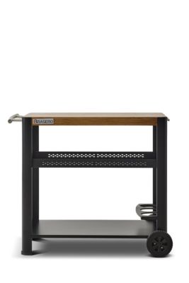 Desserte pour plancha Brasero acier et effet bois 96,8 x 60 x 80,4 cm