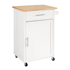 Desserte Roulante,Chariot Cuisine,Meuble Rangement Roulettes ,Blanc,FKW102-WN SoBuy