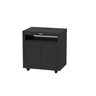 Desserte roulante pour cuisine extérieur avec tablettes latérales acier noir Le Marquier