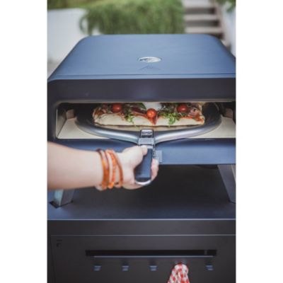 Desserte roulante pour four à pizza noir L.595 x P.721 x H.890 mm Forge Adour DRPIF N