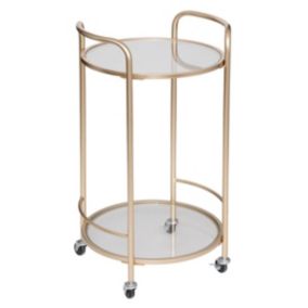 Desserte "Thalia" - métal et verre trempé - doré - H75 cm - Atmosphera