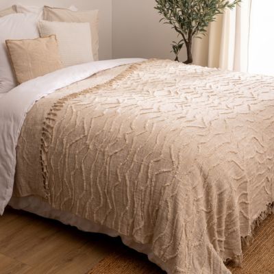 Dessus De Lit Atmosphera Daisy 240x260cm Couleur Beige - Coton Brodé Style Scandi - 11