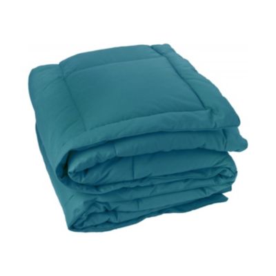 Dessus de lit matelassé peau de pêche Oekotex (220x240 cm - Bleu)