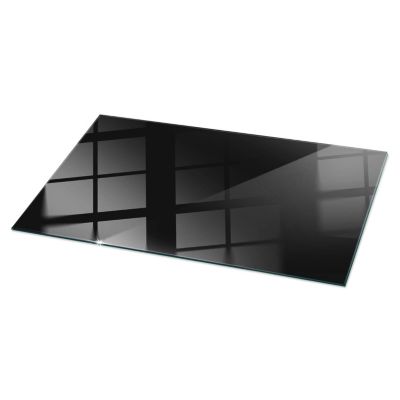 Dessus de table en verre trempé Wallfluent 100x50 cm Couleur noire lisse